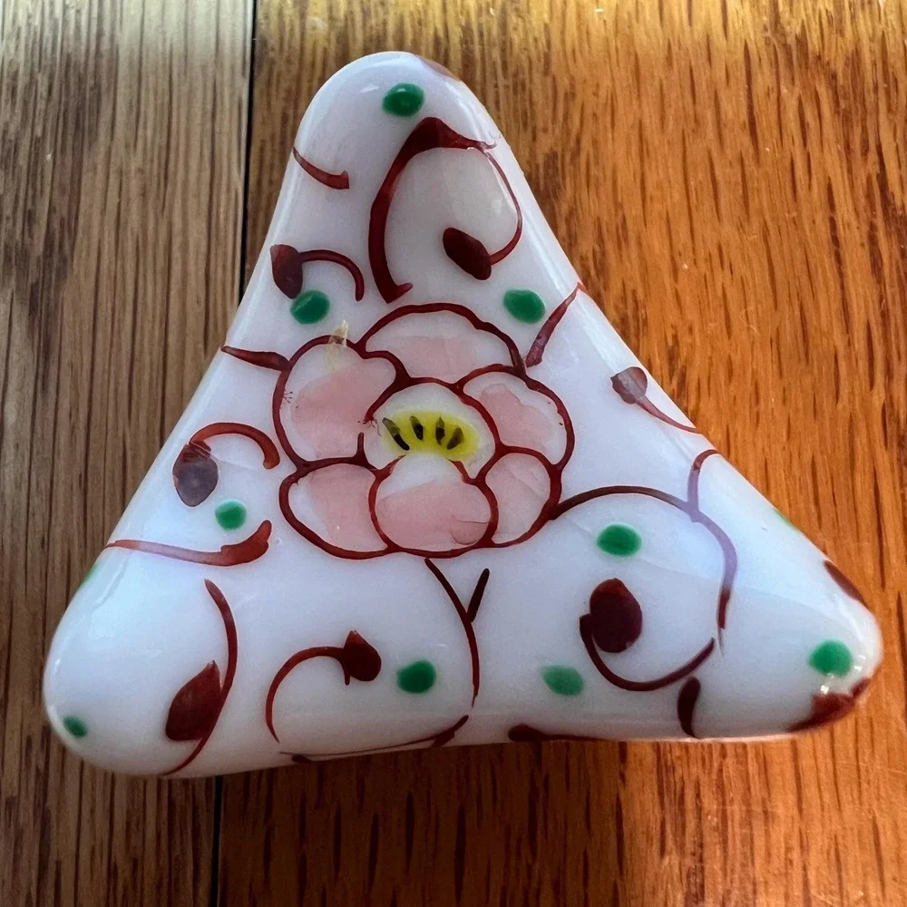 Vintage Lunéville France Faience Knife Rests Set of 5 Hand Painted Floral French